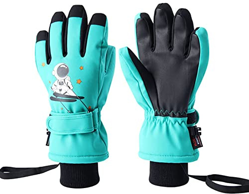 Kinder-Skihandschuhe, wasserdicht, Snowboard-Handschuhe, warme Handschuhe, Unisex, für Mädchen und Jungen, kaltes Wetter, Schneefäustlinge