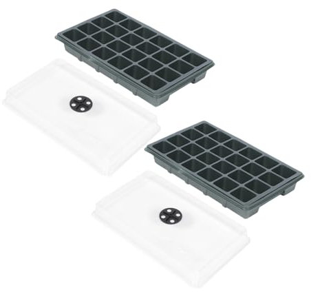 Parliky 2pièces Plateau De Germination avec Couvercle Cellules pour De Plantes Bac De Culture avec Aérations Lot pour Jardinage Et Propagation De Fleurs
