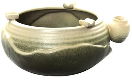 JINSHENGXINA Keramischer Aschenbecher Im Chinesischen Retro-Stil for Zuhause, Wohnzimmer, Büro, Schreibtisch(A)