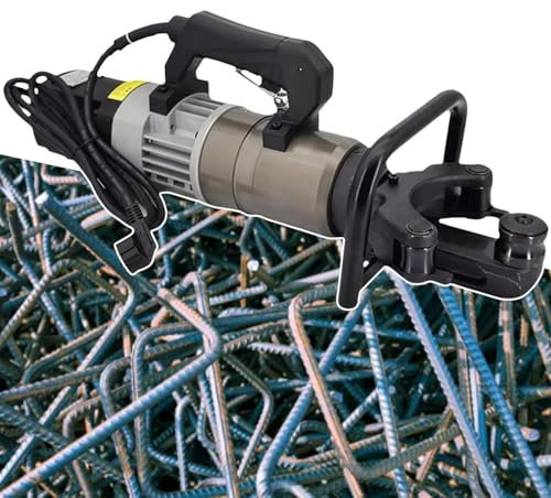 1200 W elektrischer hydraulischer Bewehrungsbieger, handgeführte Biegemaschine für Metallstahl und Kupferstangen, 8-22/16-25 mm Bewehrungsstahl, Biegewinkel 0-90°, schnelles Biegen oder Richten,A-22