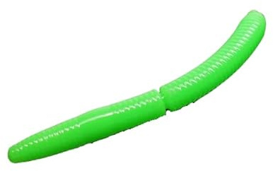 pro-bite Libra Lures Fatty D`Worm 75mm | Forellenköder Supersoft | Inhalt: 8 Stück | Aroma: Krill (026 / Hot Apple Green)