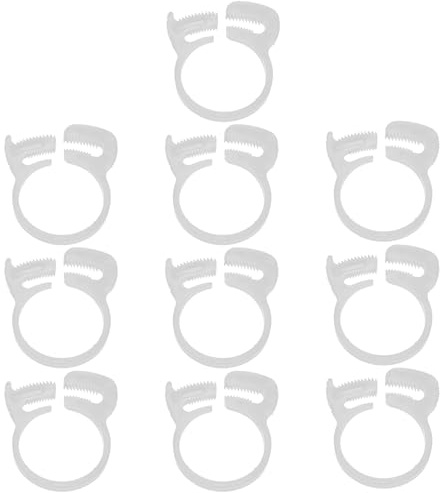 M METERXITY 10-Pack Double Gripping Nylon Hose Clamps, 1 24.8-27.2mm Double Snap Grip Adjustable Ratcheting Clamps for Connecting/Fastening/Sealing Hose/Pipes/Tubing Clamp [White]