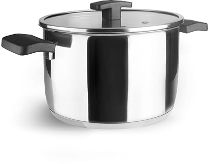 Lacor 80118 - Olla con Tapa Caliza, Acero Inoxidable 18/10, Triple Fondo | En acero inox 18/10, para cocidos y grandes cantidades; apto para inducción, apto para lavavajillas, con 3,5 L de capacidad