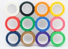 Mexgcom Cinta de Carrocero 13m x 15mm, 12PCS Cinta de Pintura Autoadhesiva Colorida, Cinta de Pintura Pintores Decorativos Cinta Adhesiva para Trabajos de Pintura, Arte, Manualidades
