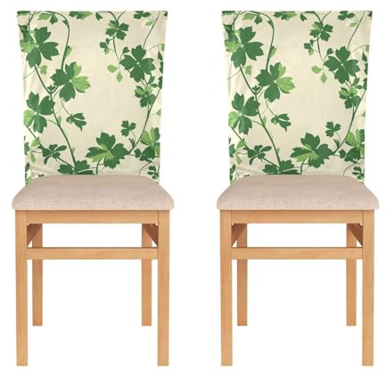 KLL Set di 6 coprischienali per casa, ristorante, banchetto, morbido coprisedia da ufficio, motivo floreale, colore: verde