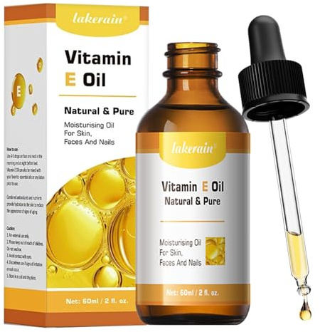Aceite de Vitamina E 75000 UI, 60 ml Vitamina E Liquida Pura, Puro y Natural para Piel, Cabello, Cicatrices, Estrías y Cuero Cabelludo, Hidratante Facial y Corporal, Hidratación y Reafirmación