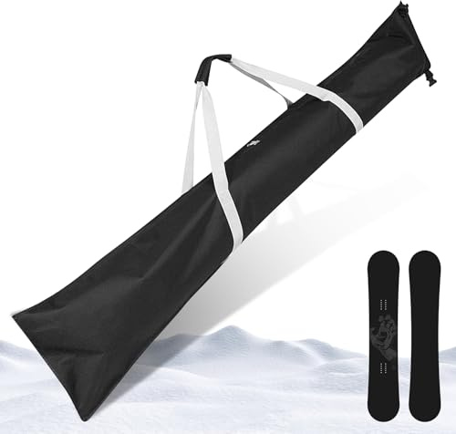 Skitasche: 185×33CM skitaschen, Skisack Für Ski & Stöcke Skisack Für Erwachsene, Tasche 1 Paar Ski mit 2 Stöcke, Skicase für Auto, Flugzeug, Schneereisen Und Outdoor-Abenteuer