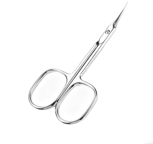 2 Pcs Cuticle Scissors,Stainless Steel Nail Scissors,Super Sharp Small Pointed Tijeras para Cuticula Profesional,for Manicure Pedicure,Eyebrows,Nose,Eyelash,Beard,Mustache,Toenails