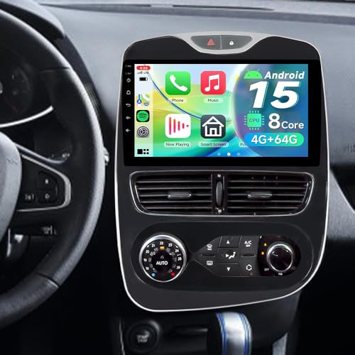 10.1 8Core AI Radio Android15 Car Radio for Renault Clio 4 ZOE 2012-2018 | 4+64G Gemini AI Wireless CarPlay Android Auto, SWC, Bluetooth, WiFi, GPS Navigation DSP Clio Head Unit, FM/RDS HD Rear Camera