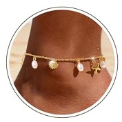 Chihayafuji Fußkettchen für Damen Silber 925 Gold Verstellbares Wasserfest Herz Doppelte Stapelbar Fussketten Sommer Strand Fußkette Schmuck Geschenk Mädchen Frauen