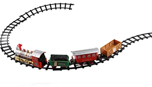 Picysa - Juego de trenes de Navidad, juego de trenes eléctricos de Navidad para niños, tren ferroviario eléctrico con luz y sonido para fiesta en casa, decoración de árboles, regalos para