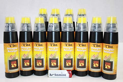 ** Set** Till Kaminglas Reiniger 12 Flaschen a. 200ml Gel mit Bürste
