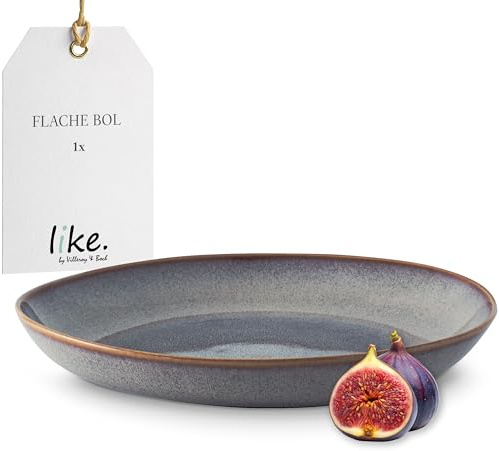 Lika. by Villeroy & Boch – Lave beige skål platt, 28 x 27 x 4,3 cm, vacker skål av stengods för sidorätter och större rätter, glacé, diskmaskinssäker