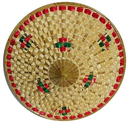 Fituenly Sombrero De Bambú Chino, Sombrero De Arroz De Granjero Asiático, Sombrero De Paja Tejido a Mano, Gorra Cónica Japonesa para Pesca Y Jardinería
