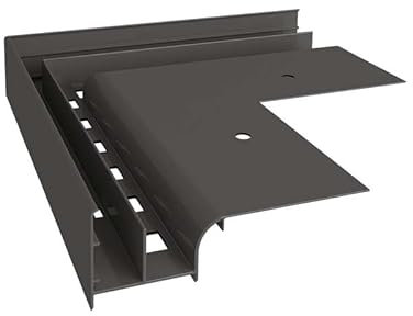 Renoplast® Aluminium Ecke 90° für Traufprofil W20 Graphit | Fertigstellung von Terrassen und Balkonen | Belüftete Böden Erhöht | Wasser ablaufsysteme Winkelprofil | Korrosionsschutz Balkonprofile