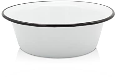 Krüger Emaille Schüssel Weiß Ø 16 cm (0,6 L) | Küchenschüssel | Für Dips, Snacks & Desserts | PFAS-frei | Schnitt- & kratzfeste Emaille | Spülmaschinengeeignet | Geschmacksneutral