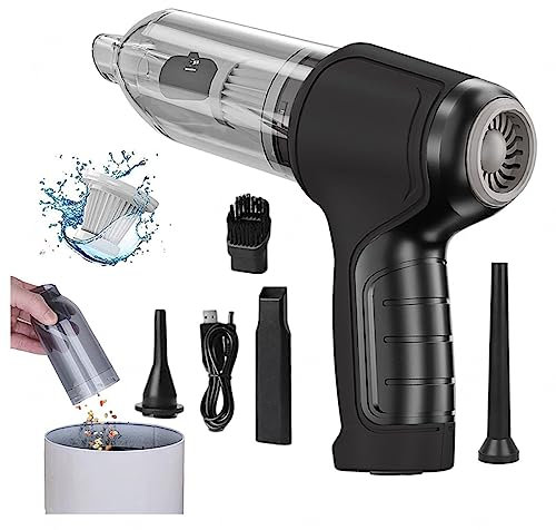VVLXRIC Potente Aspirapolvere Ricaricabile, Con Una Varietà Di Spine Di Aspirazione Aspirapolvere Portatile Lunga Durata Della Batteria Aspiratutto, Per Gonfiare E Aspirare Sacchetti,Black