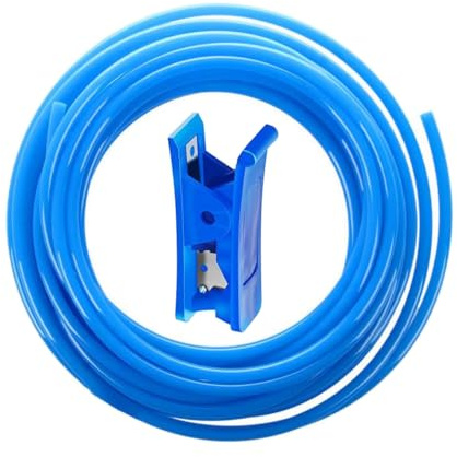 HUAZIZ 12 Meter PU Pneumatikschlauch Pneumatic Polyurethane Schlauch Flexibel Druckluftschlauch Außen 12 mm x Innen 8mm Blau+1 x Schlauchschneider