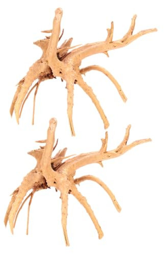 GRIRIW 2pcs Rhododendron Root Driftwood for Fish Tank Decor Natural Driftwood Aquarium Ornament Stable for Aquariums Miniature Landscapes Random Shape