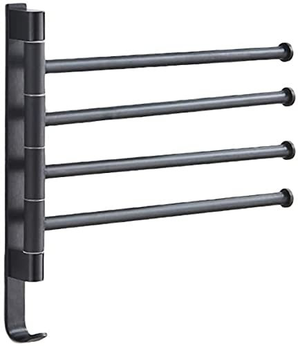 Swing Out Towel Bar, Bath Swivel Towel Holder Rack Space Savingsteel Bathroom Adjustable Hand Pull Out Wall Mount Towel Rack,-Silver||4 Arm