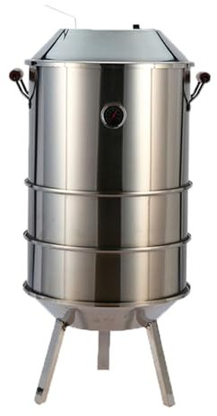 Gril Suspendu en Acier Inoxydable Barbecue Amovible Design Divisé Facile À Nettoyer avec Thermomètre Gril Extérieur Au Charbon de Bois Sans Fumée Gril Suspendu pour Kebabs Peut Être Utilisé Avec Un Fi
