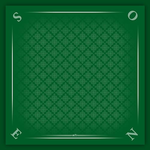 MTJ® - Tapis Tarot Prestige tramé - 60x60cm - Matière Jersey Néoprène - Fabrication Française (Vert)