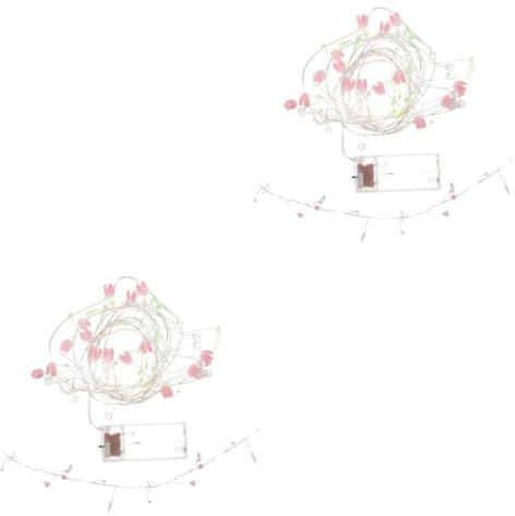 Anneome 2stücke String Lights Dekorative Partylichter Mit Warmweißem Licht Tulpenlampen Für Hochzeiten Feste Und Innenraumdekoration Batteriebetrieben Ohne Batterien