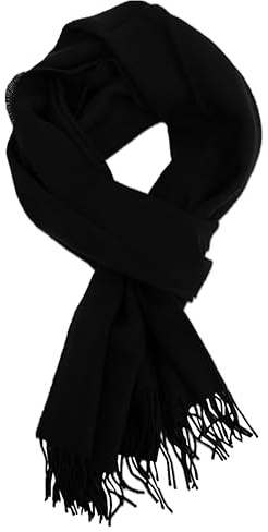 Rotfuchs Wollschal Herrenschal Uni Fischgrat modisch schwarz 100% Wolle (Merino)