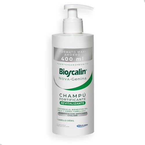 Bioscalin - NOVA·Genina Champú Fortificante 400ml - Tamaño de Larga Duración para Cabello Débil, Quebradizo y con Tendencia a la Caída - Limpieza Revitalizante para Mujer y Hombre