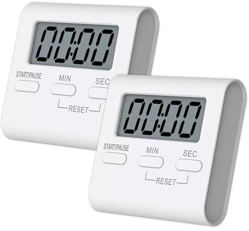 2 PCS Kitchen Timers for Cooking Digital Kitchen Timer Cooking Timers for Kitchen with Alarm for Kitchen Cooking Baking Sports Games Back with Plastic Magnetic Heel Stand