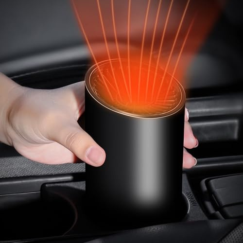 Ventilador calefactor de coche, de calentamiento rápido, portátil, giratorio, desempañador, antivaho para parabrisas de vehículo (12 V)