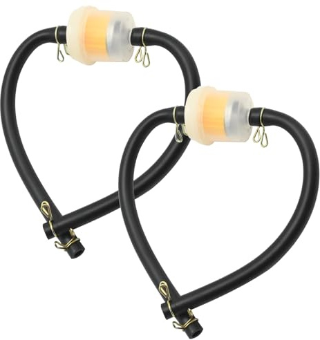 JUUDDENPARTS 2Pcs Gas Fuel Filter Petrol Pipe Hose with Clip, 6mm Gas Fuel Filter Cleaner Petrol Pipe Hose Line, Replace for ATV Scooter Dirt Motorcycle