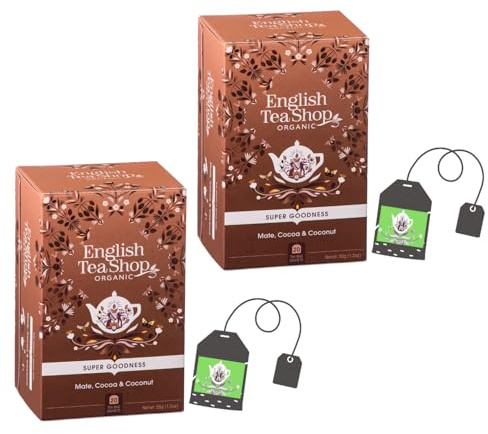 English Tea Shop | Infuso BIO Yerba Mate Cacao Zenzero Cocco - 2 x 20 Filtri in Eco Box (70 Gr) | Infuso Erbe Frutta Spezie
