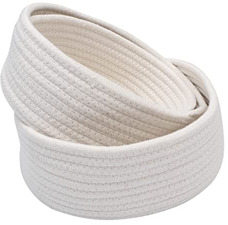 Cabilock 3 Stück Geweber Korbspeicherkorb Gewebte Wäschekörbe Wäsche Nähen Stoff geflochtene Körbe zur Aufbewahrung Korb Wäsche Wäschekorb Korb für schmutzige Wäsche Weiß