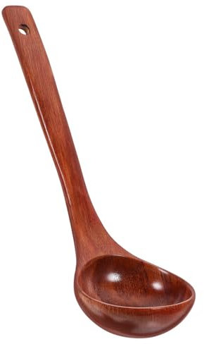 Cabilock Cuchara de Sopa de Mango Cucharón Mango de Madera Cucharón para Sopa para Cocinar Casa