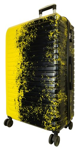 Monopol Reisekoffer und Kofferset 3tlg Hartschale Sierra Trolley (gelb-schwarz, Reisekoffer - Größe L)