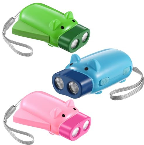 Linterna de Dibujos Animados de Cerdo Portátil Eléctrica 5w 3 Piezas