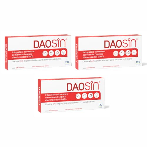 DAOSIN® Integratore Alimentare Intolleranza Istamina - 90 Compresse | Integra l'Enzima DAO per degradare l'istamina