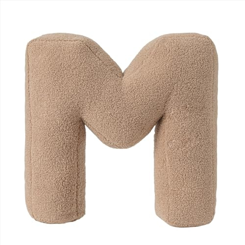 Generisch Buchstabenkissen, 40x35x10 cm Plüsch Buchstaben Kissen, Kinderzimmer Buchstabekissen, Dekokissen Kopfkissen für Sofa, Schlafzimmer, Wohnzimmerdekor (M)