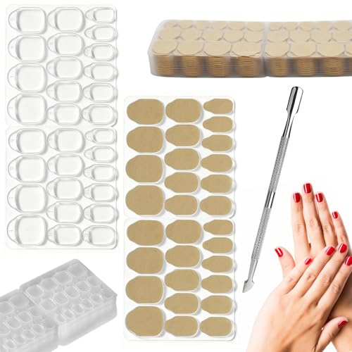 1200pcs False Nail Glue Tabs, Adhesive Tabs for Press On Nails with Nail File, 80 Sheets 15 Sizes Double Sided Breathable Sticky Jelly Gel | Easy to Apply Stickers, Gift for Nail Lovers