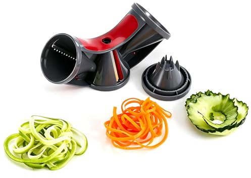 MANBA Spiralizer for Vegetables Courgette Cucumber Veg Veggie Carrot | Spiraliser Spiral Cutter Slicer Shredder Maker for Cooking Zoodles Noodles Pasta Spaghetti Zucchini Salad Potato, BPA Free