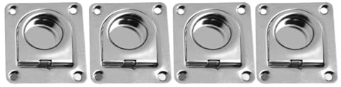 Wodsty 4 anillos en D de acero inoxidable 304 para barcos, remolques, camiones y anclajes de amarre de montaje en suelo