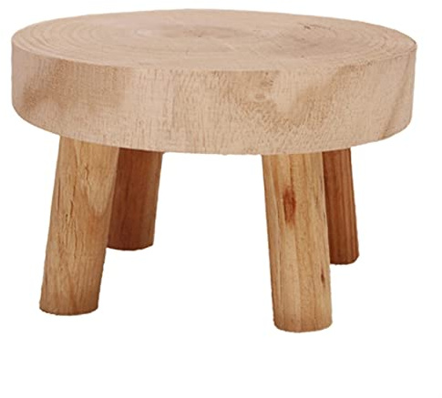 Supporto per Piante in Vaso Panca Rotonda in Legno massello Portavasi per Piante e Piante grasse Base per vasi di Fiori Espositore Sgabello Giardino Domestico Decorazioni per Patio Portavasi di Fiori