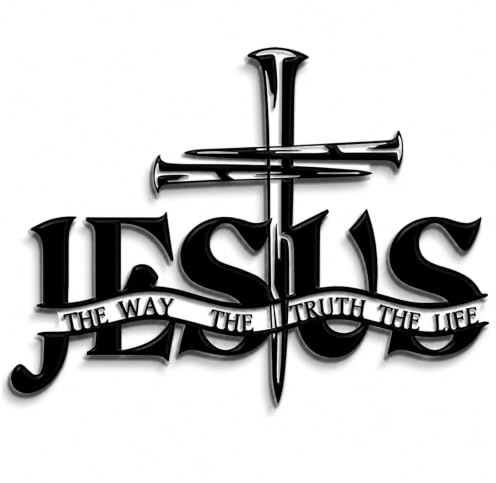 Qubitly Iron Christian Cross Wall Art, Metal Scripture Wall Decor, Religious Jesus Cross Decoration for Church Living Room Bedroom, Christian Gifts for Believers