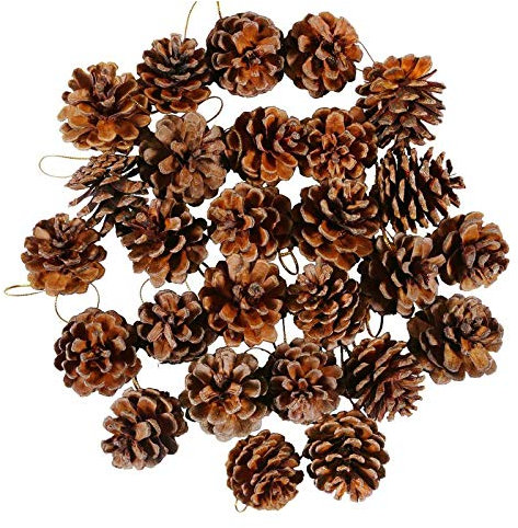 Mirrwin Piñas Naturales Conos de Pino de Navidad Decoración de Navidad Piñas Conos de Pino Decoraciones para Arboles de Navidad Adecuado para Decorar Mesas de Comedor y Arboles de Navidad 30PCS Marrón