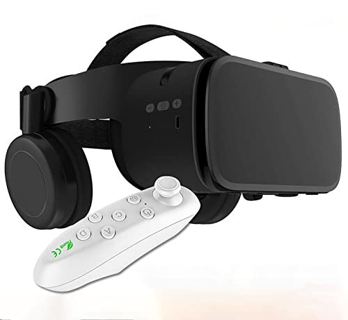 Gafas Realidad Virtual Pantalla Completa Gafas 3D VR con Control Remoto, Gafas Estéreo Originales 3D VR para iPhone 14 13 12 11 Pro Mini X R S MAX Samsung Galaxy Juego Realidad Virtual para Teléfonos