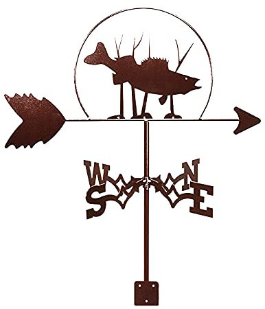 JESSAH Wetterfahne Wetterfahne Zackenbarsch LKW Traktor Wetterfahne mit Pfeil Edelstahl Ornament Wetterhahn Richtungsanzeige Garten Pfahl Kunst Dekor