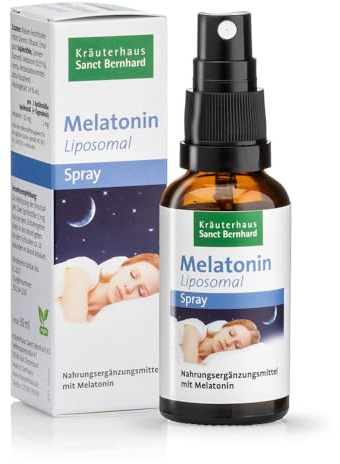 Sanct Bernhard Melatonin-Spray liposomal | Mit Melatonin | Vegan | Trägt dazu bei, die Einschlafzeit zu verkürzen | 30ml