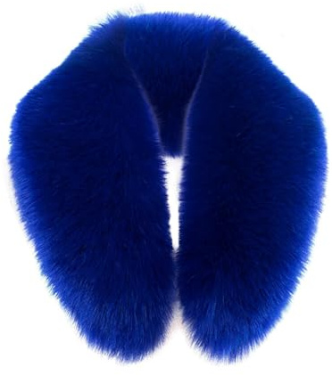 Capucha de piel sintética, cuello tipo chal, bufanda envolvente, calentador de cuello, capucha desmontable para abrigo de invierno, chaqueta unisex (azul real, 31.5 pulgadas)