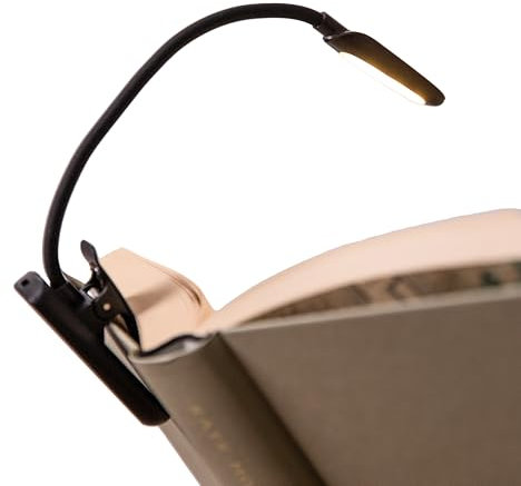 EL CARRITO DEL AHORRO - Lámpara de Lectura Con Pinza | Luz LED Recargable USB | Lámpara Portátil Con Batería Larga Duración | Brazo Flexible 360º
